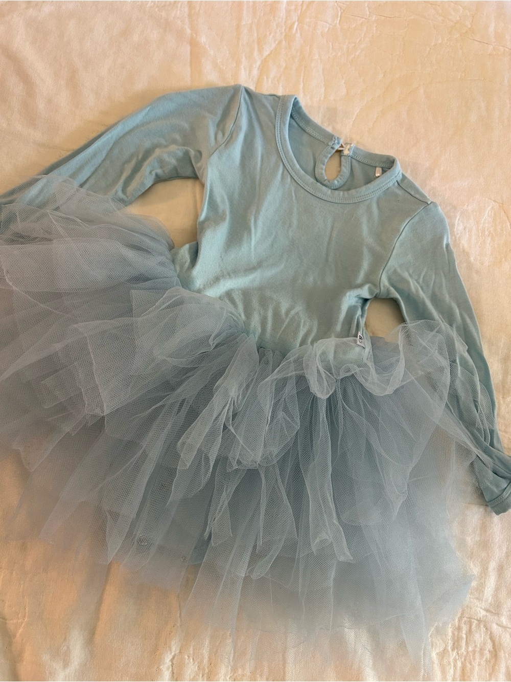 Bums and Roses Girls Long-Sleeve Tulle Tutu Dress - Light Blue